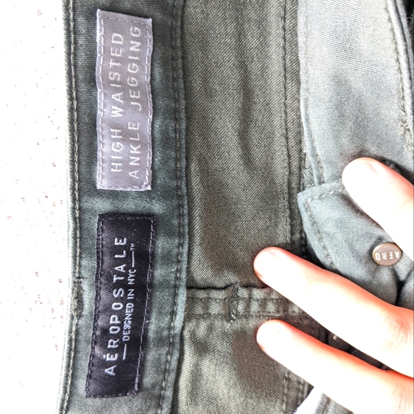 Aeropostale Dark Olive Green Jeggings - Size 2 - Picture 3 of 4